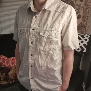 No boundaries grey button down small